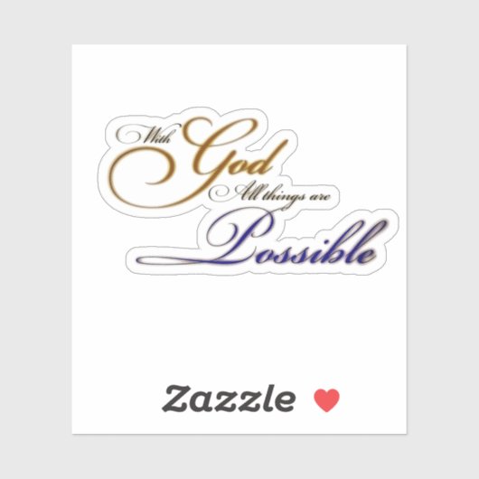 Met God zijn alle dingen mogelijk Sticker (Vel)