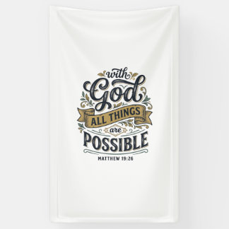Met God zijn alle dingen mogelijk Vintage christen Spandoek