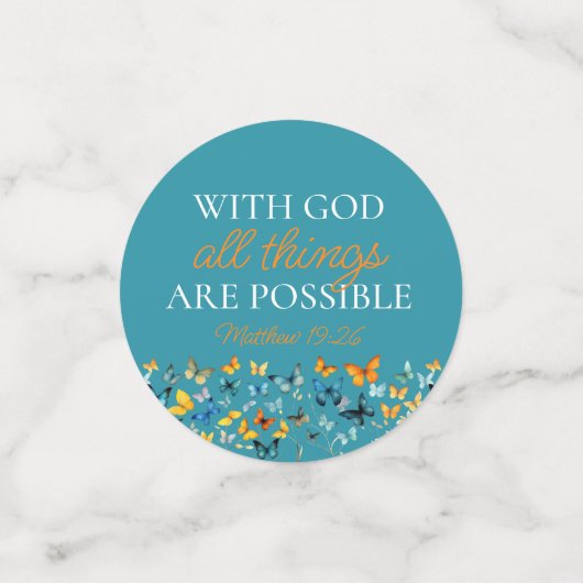 Met God zijn alle dingen mogelijk Vlinder Afstudee Confetti (Kleine voorkant)