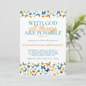 Met God zijn alle dingen mogelijk Vlinder Afstudee Kaart (Staand voorkant)