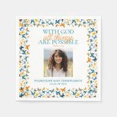 Met God zijn alle dingen mogelijk Vlinder Afstudee Servet (Voorkant)