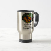 Met God zijn alle dingen mogelijk vlinder en Verse Reisbeker (Voorkant rechts)