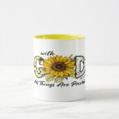 MET GOD ZIJN ALLE DINGEN MOGELIJK ZONNEBLOEM MOK (Midden)