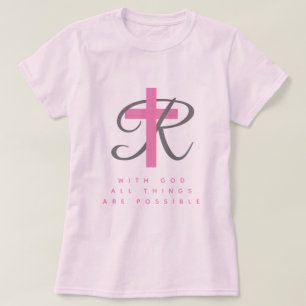 Met God zijn Alle Dingen Mogelijke Godsdienstige T-shirt