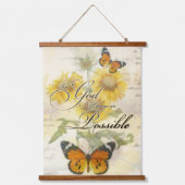 Met God Zonnebloemen en vlinder Hangend Wandkleed (Voorkant)