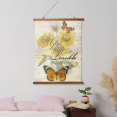 Met God Zonnebloemen en vlinder Hangend Wandkleed (Slaapkamer)