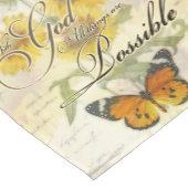 Met God Zonnebloemen en vlinder Korte Tafelloper (Hoek)