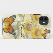 Met God Zonnebloemen en vlinder Kussensloop Case-Mate iPhone Case (Achterkant (horizontaal))