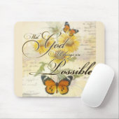 Met God Zonnebloemen en vlinder Muismat (Met muis)