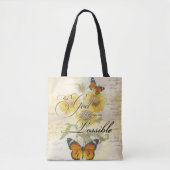 Met God Zonnebloemen en vlinder Tote Bag (Voorkant)
