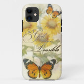 Met God Zonnebloemen en vlindervliegers Sierkussen Case-Mate iPhone Case (Achterkant)