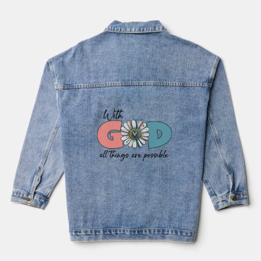 Met Gods Alles is mogelijk Denim Jacket (Achterkant)
