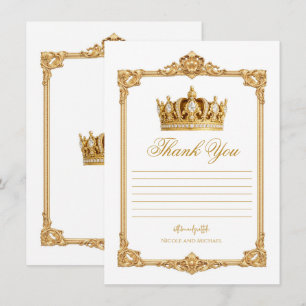 Met Goud Gekroonde Koninklijke Kroon Elegante Dank Kaart
