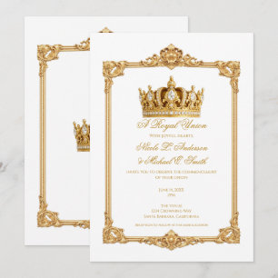 Met Goud Gekroonde Koninklijke Kroon Elegante Trou Kaart