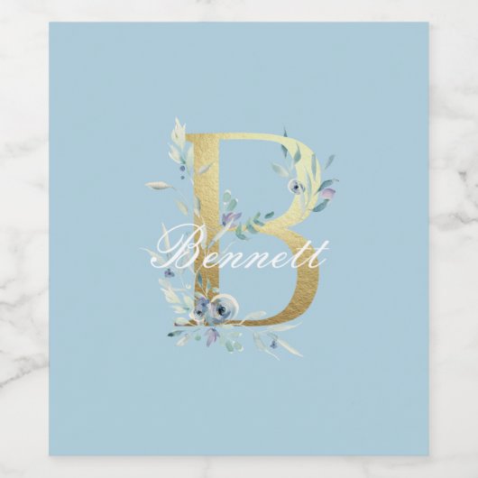 Met goud letter "B" aanpasbaar Wijn Etiket (Enkel label)