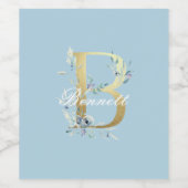 Met goud letters "B" aanpasbaar Wijn Etiket (Enkel label)