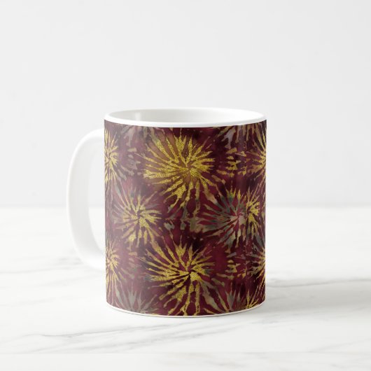 met goud omhulde Stropdas-kleurstof Mokken (Voorkant links)