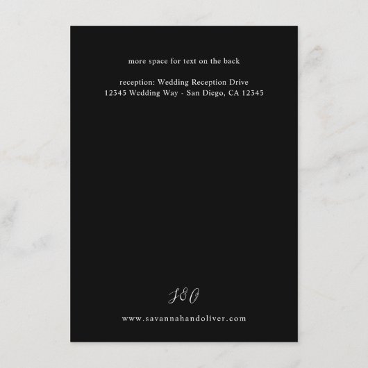 Met goud omlijnde bloemdetails - Zwart Informatiekaartje (Achterkant)