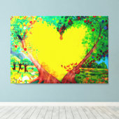 met gouden hartritme omwikkeld canvas afdruk (Insitu (Houten vloer))