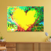 met gouden hartritme omwikkeld canvas afdruk (Insitu (Woonkamer))