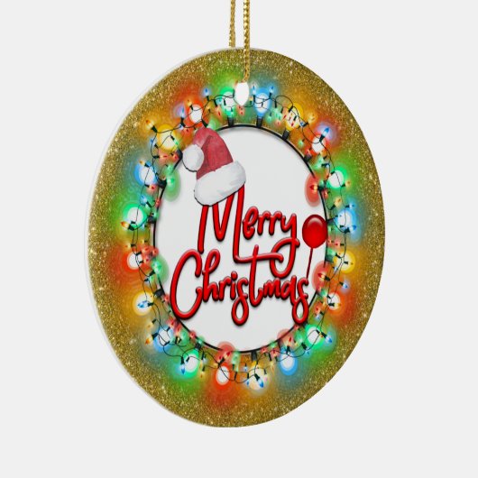 Met gouden kerstpannen keramisch ornament (Rechts)