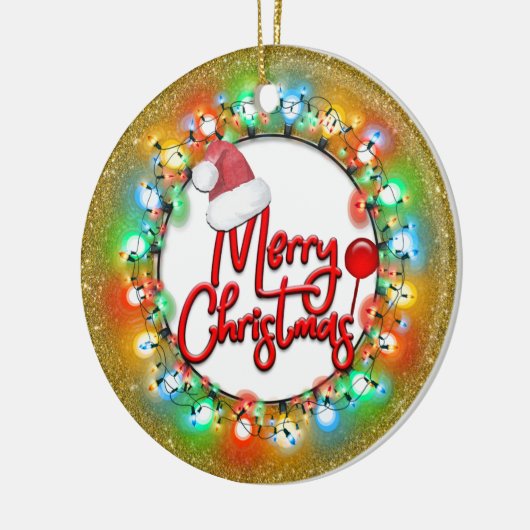 Met gouden kerstpannen keramisch ornament (Links)