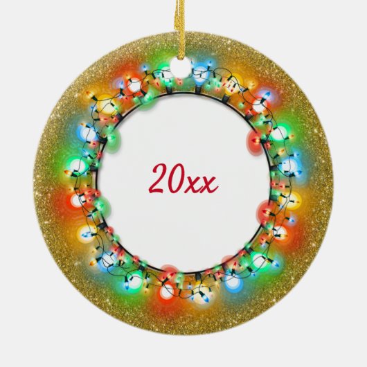 Met gouden kerstpannen keramisch ornament (Achterkant)