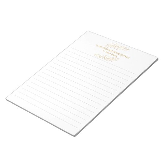 Met gouden plant bekleed blocnote (Schuin)