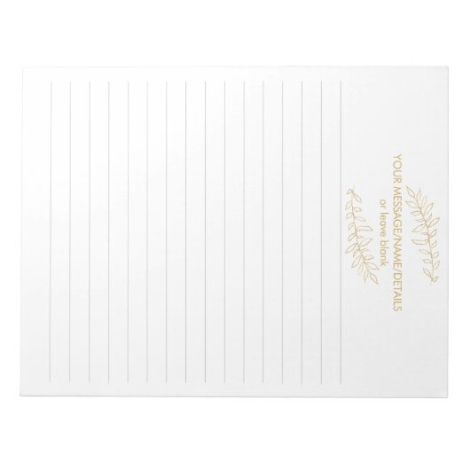 Met gouden plant bekleed blocnote (Voorkant)