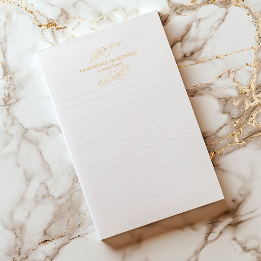 Met gouden plant bekleed blocnote