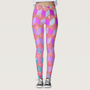 met goudkorrel met diamantachtige hexagon in paste leggings