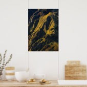 Met gras bedekte berg in de herfst poster (Keuken)
