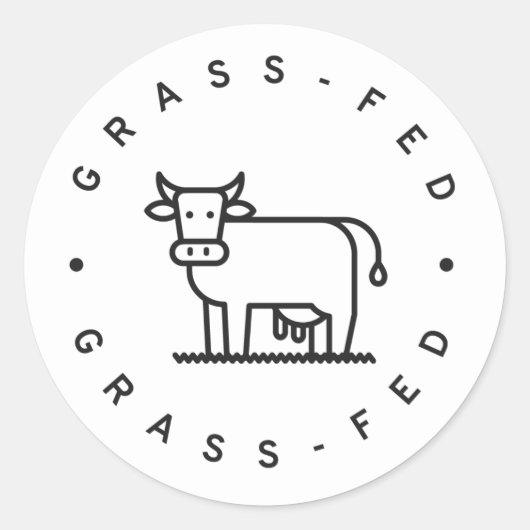 met gras gevoed ronde sticker (Voorkant)