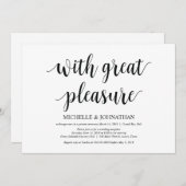 Met groot plezier, Trouw Elopement Uitnodigingen (Voorkant / Achterkant)