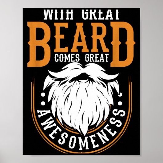 Met Grote Baard Komt Grote Awesomeheid Poster (Voorkant)