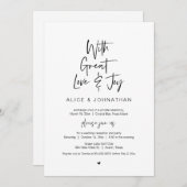 Met grote liefde en vreugde, Zwart, Trouwen zonder Kaart (Voorkant / Achterkant)