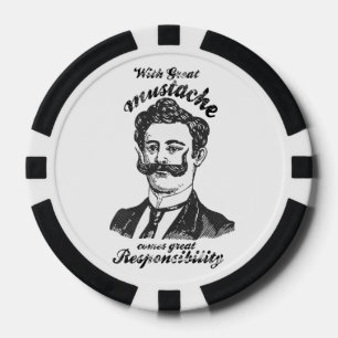 Met grote snor komt grote verantwoordelijkheid. pokerchips