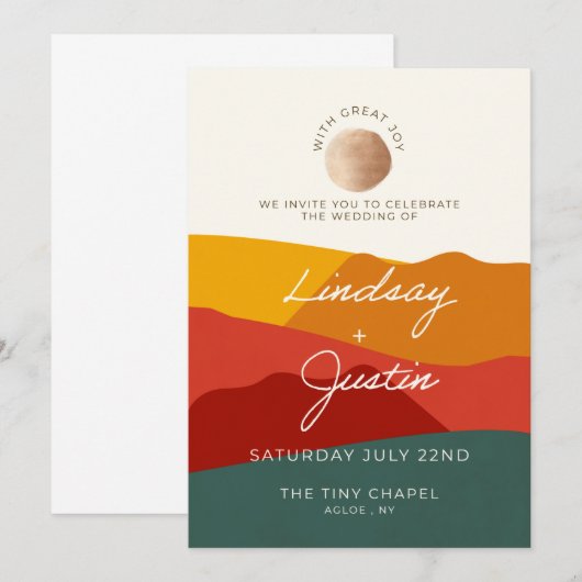 Met grote uitnodiging voor Joy Wedding (Voorkant / Achterkant)