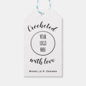 Met haakje Winkelen met je Logo / handgemaakte zor Cadeaulabel (Voorkant)