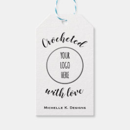 Met haakje Winkelen met je Logo / handgemaakte zor Cadeaulabel