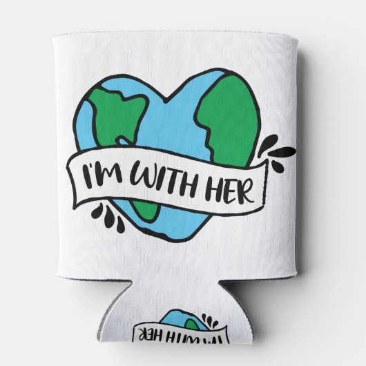 Met haar ecovriendelijke pictogram Happy Earth Cli Blikjeskoeler (Achterkant)