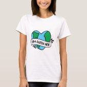Met haar ecovriendelijke pictogram Happy Earth Cli T-shirt (Voorkant)