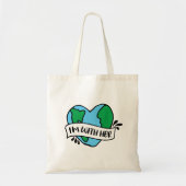 Met haar ecovriendelijke pictogram Happy Earth Cli Tote Bag (Voorkant)