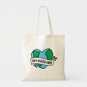 Met haar ecovriendelijke pictogram Happy Earth Cli Tote Bag