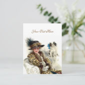 Met Haar Hond 2 Briefkaart (Staand voorkant)