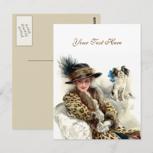 Met Haar Hond 2 Briefkaart (Voorkant / Achterkant)