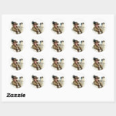 Met Haar Hond 2 Ronde Sticker (Vel)