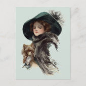 Met haar hond briefkaart (Voorkant)