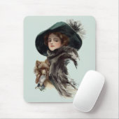 Met haar hond muismat (Met muis)