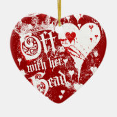 Met haar hoofd. keramisch ornament (Voorkant)